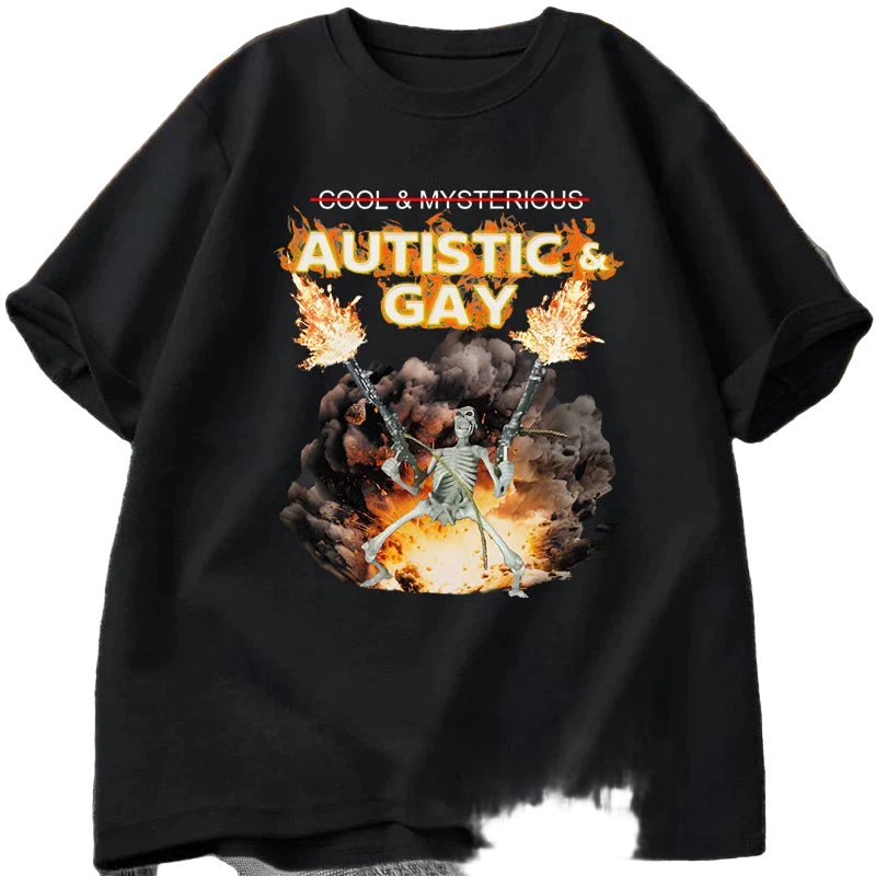 Autistic and Gay Skeleton Explosion Tee