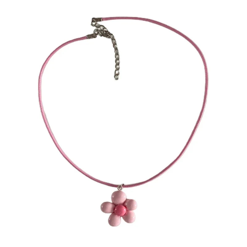 Monochrome Flower Necklace