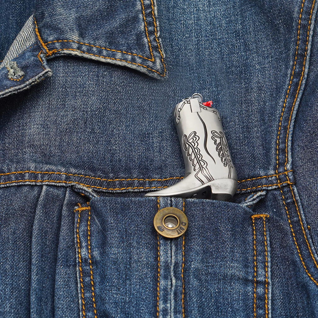 Western Cowboy Boots Lighter Case for BIC Mini Lighter