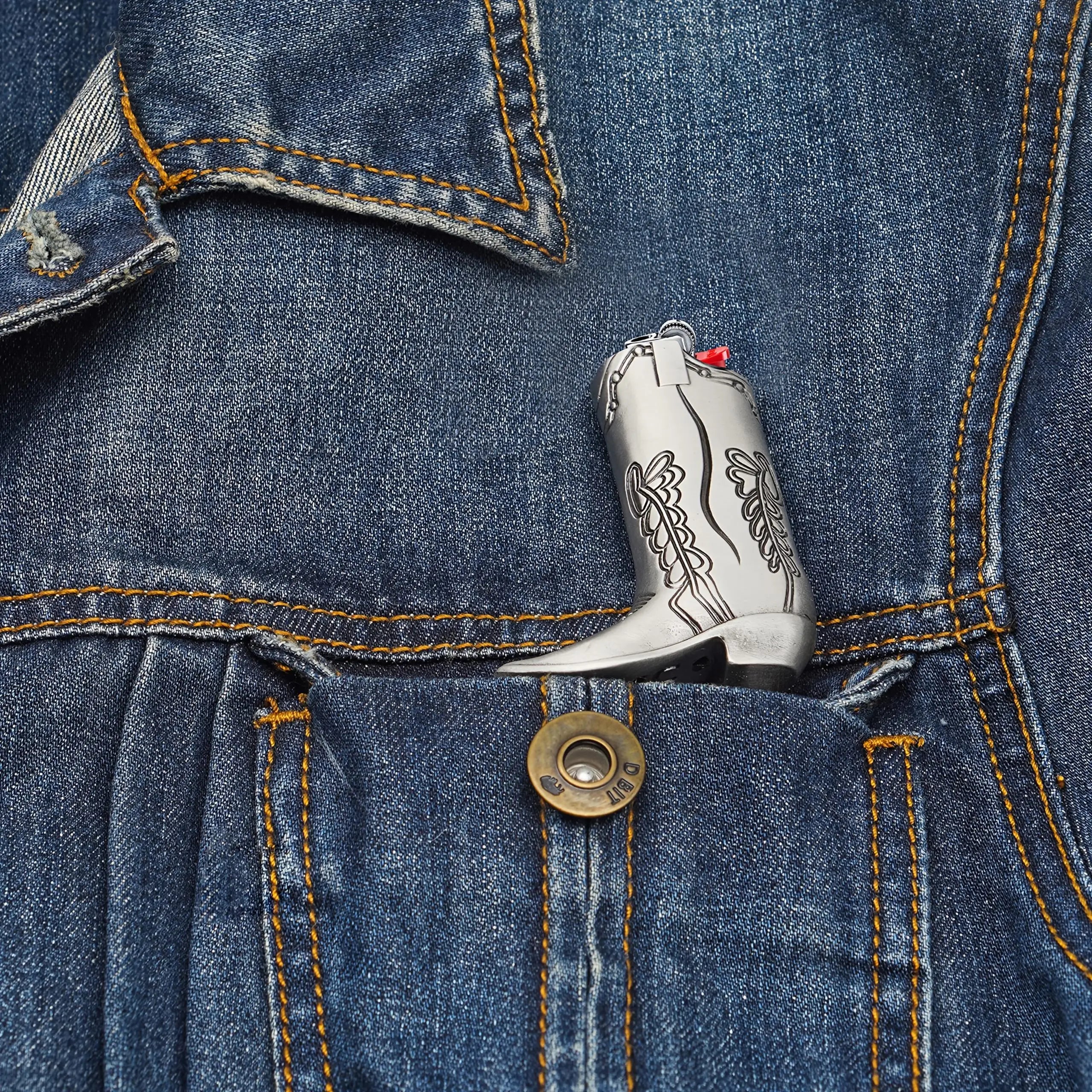 Western Cowboy Boots Lighter Case for BIC Mini Lighter