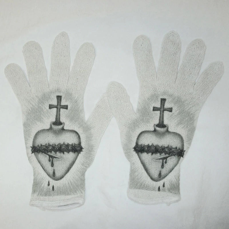 Virgin Mary Knitted Gloves