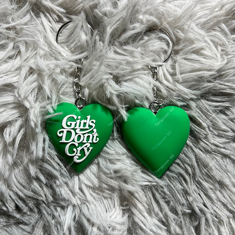 Girls Don't Cry Heart Keychain