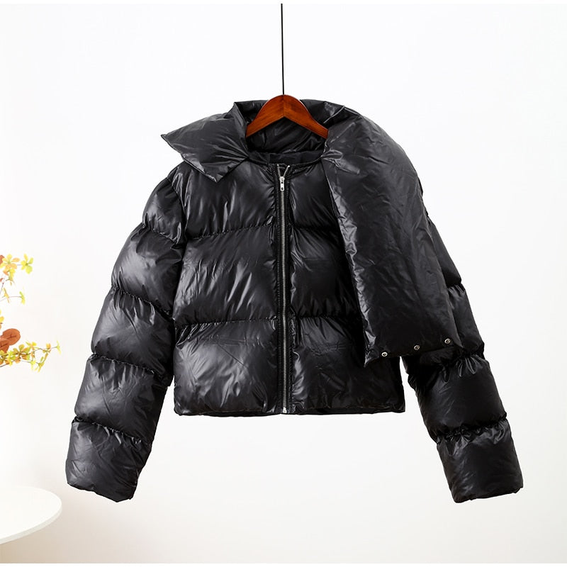 Turtleneck Down Jacket & Down Scarf