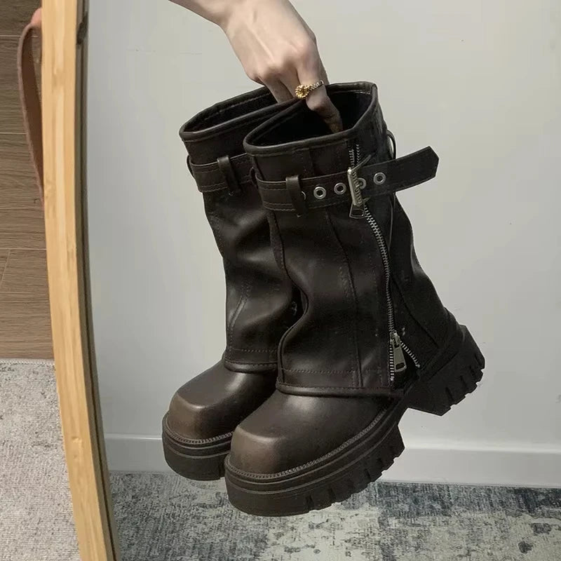 Womens Knight Biker Boots