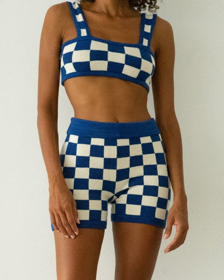 Vintage Knitted Crop Top & Shorts