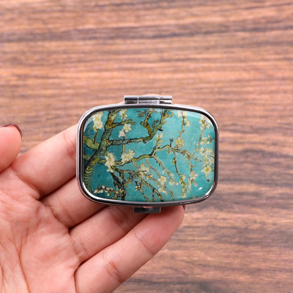 Oil Painting Cherry Blossom Pill Boxes