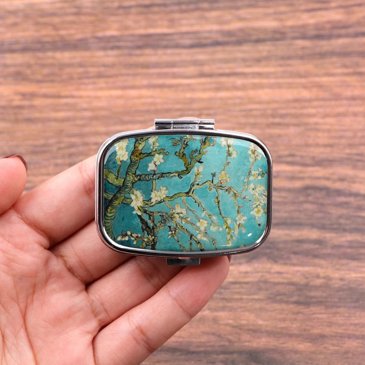 Oil Painting Cherry Blossom Pill Boxes