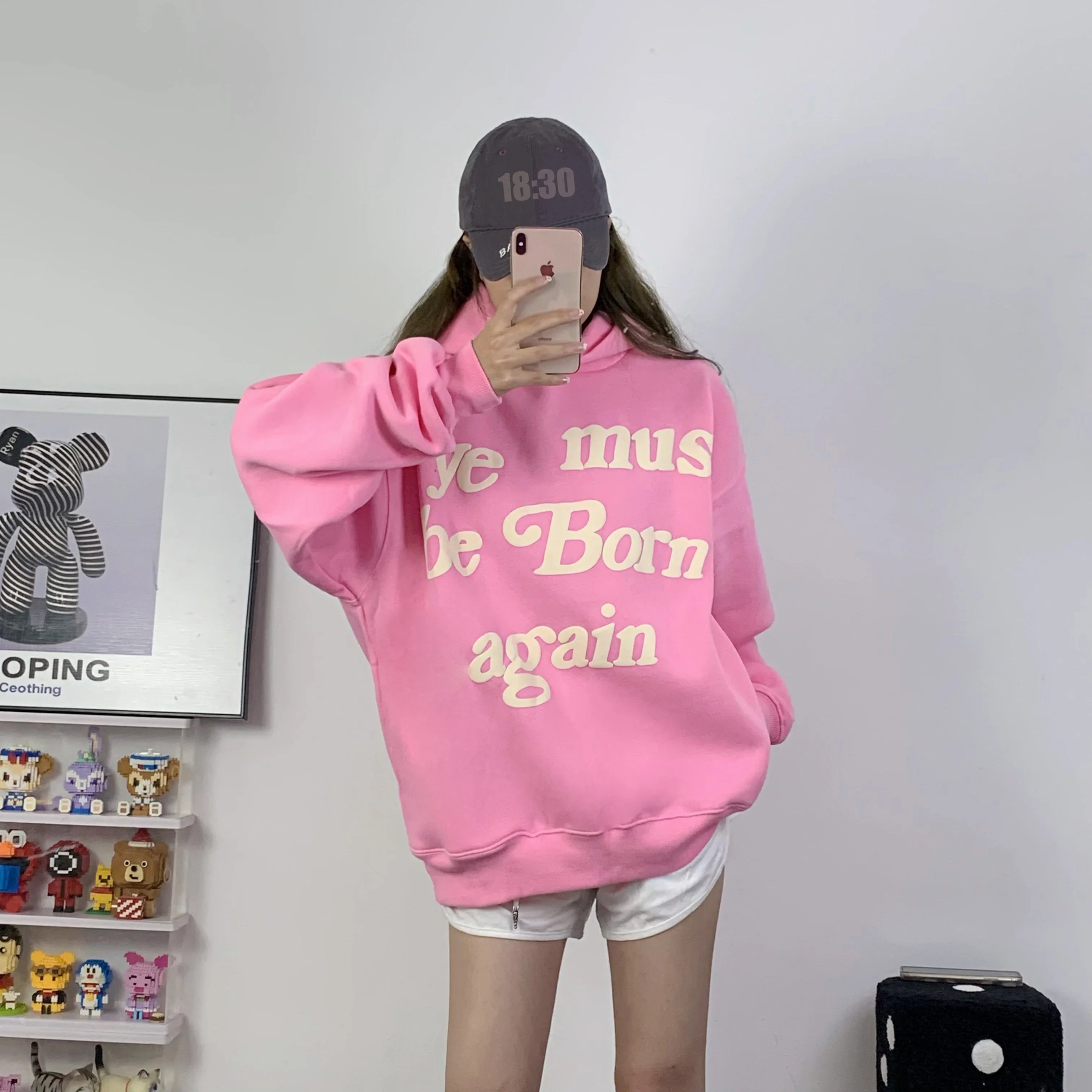 Ye Must Be Born Again Puff Print Oversized Hoodie