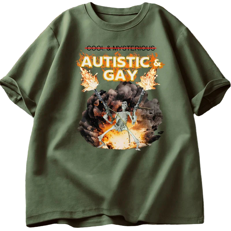 Autistic and Gay Skeleton Explosion Tee