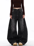 Wide Leg Baggy Cotton Denim Jeans