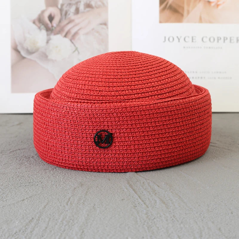 Straw Pillbox Hat