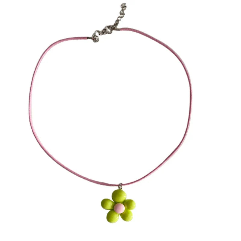 Monochrome Flower Necklace