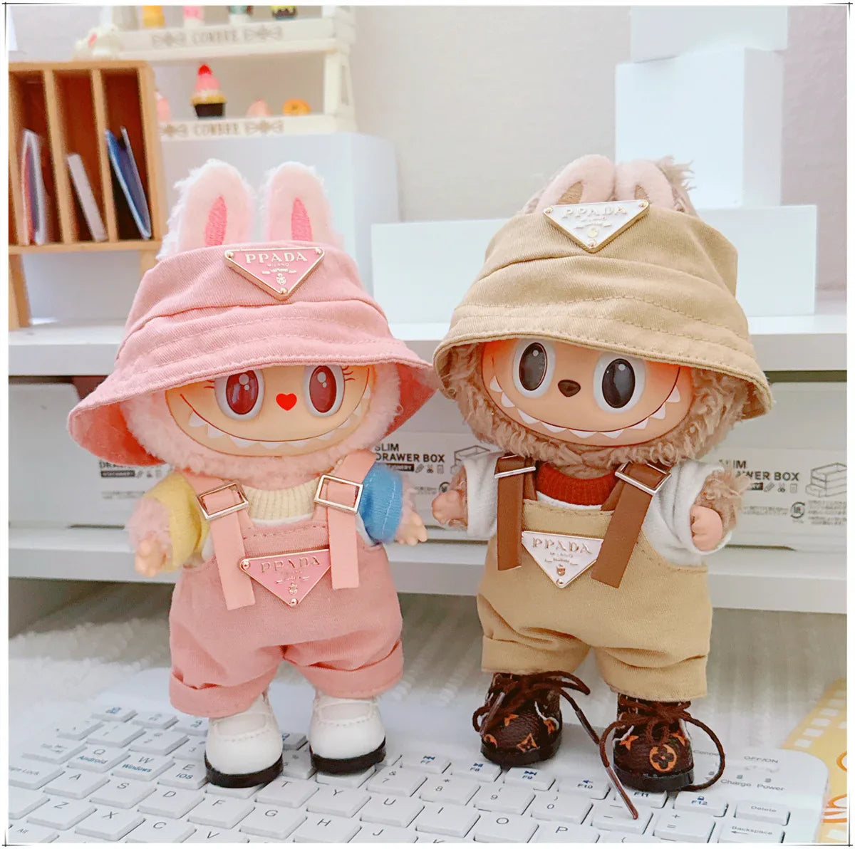 17 cm mini LABUBU Prada Clothes (Doll Not Included)