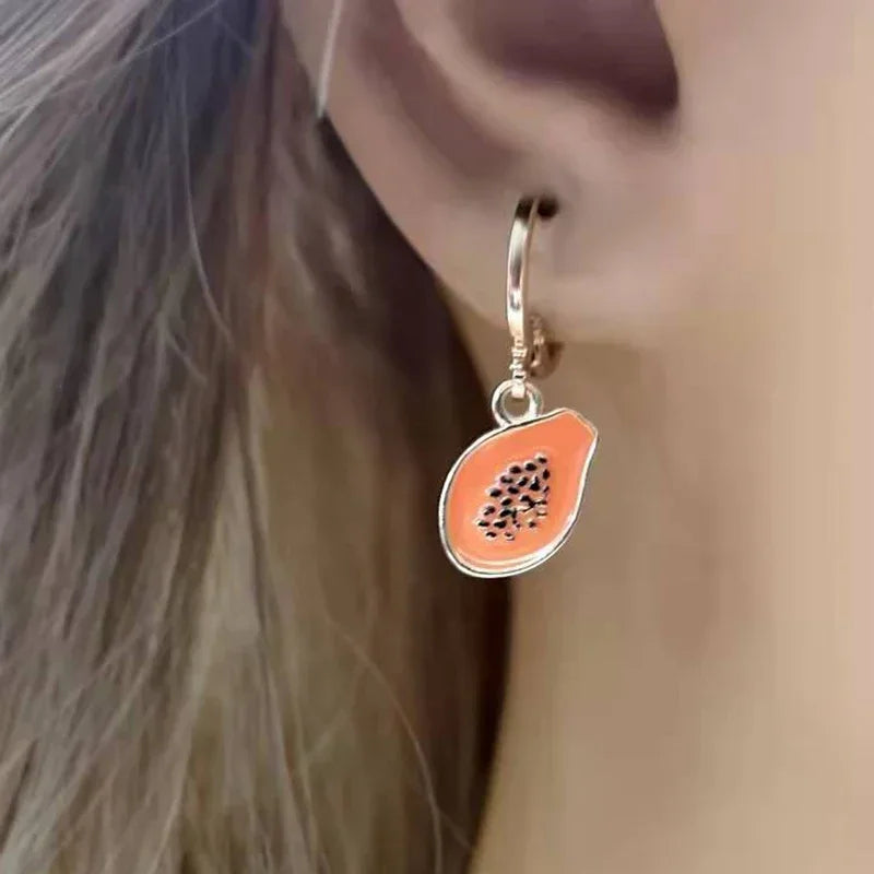 Papaya Fruit Earrings