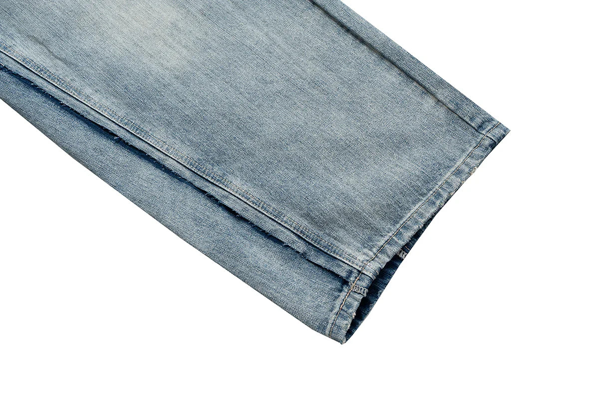 Double-layer Patchwork Baggy Jeans