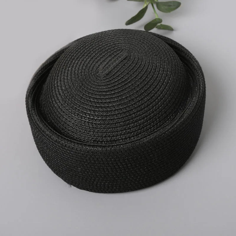 Straw Pillbox Hat