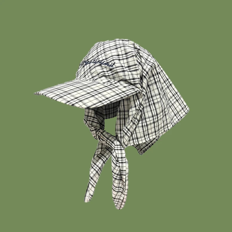 Plaid Head Scarf Hat