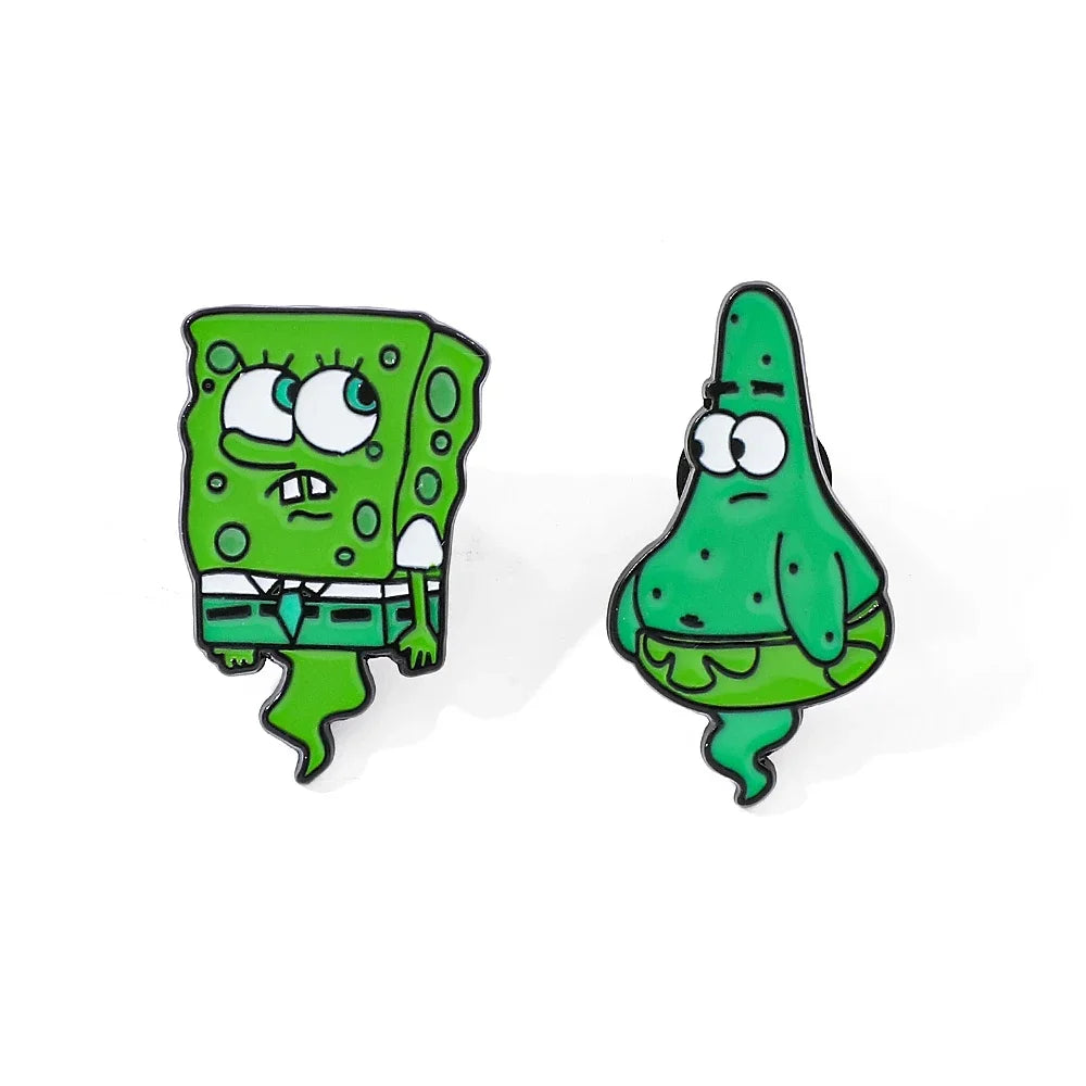 2 Pcs Ghost Patrick Star SpongeBob SquarePants Pin