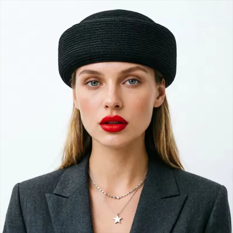 Straw Pillbox Hat