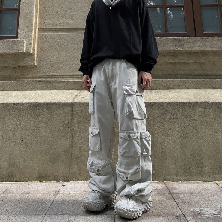 Loose Multi Pocket Cargo Trousers