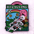 Learn about Recycling Rip Skeleton Enamel Pin