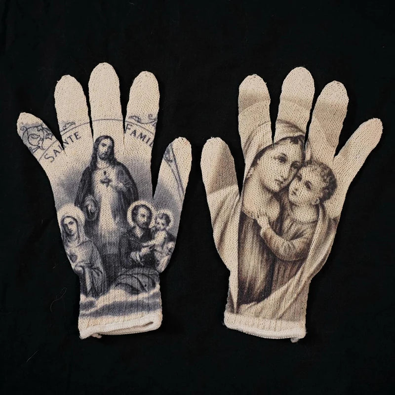 Virgin Mary Knitted Gloves