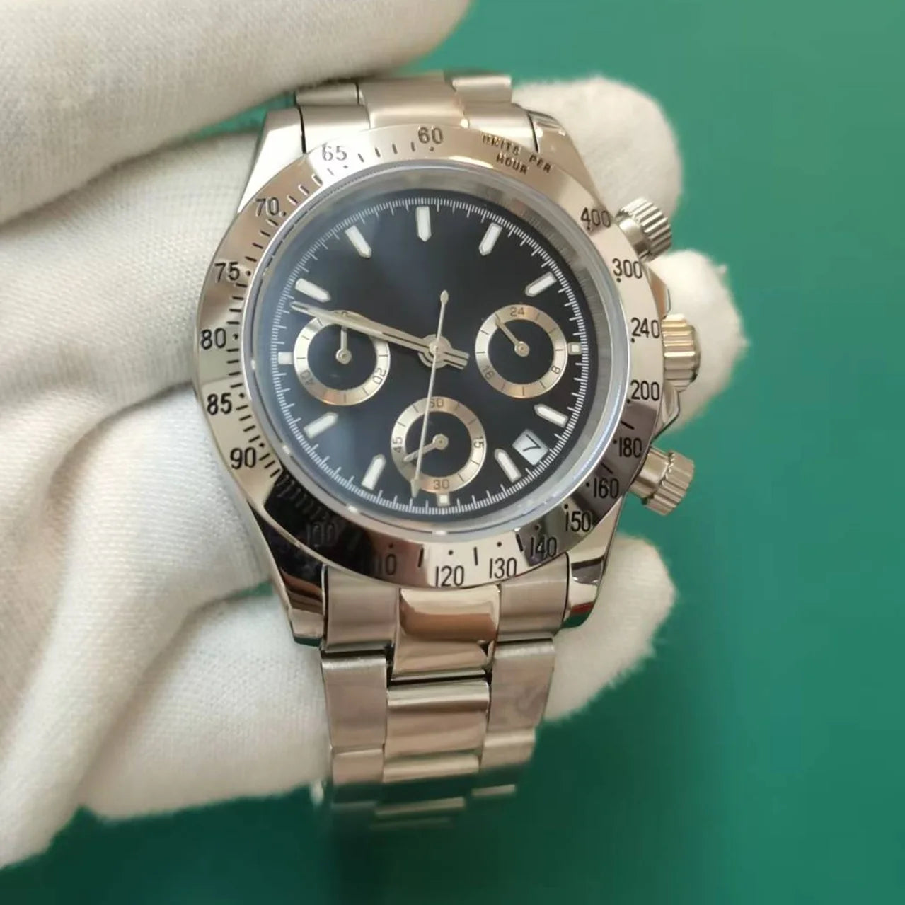 High Quality Stainless Steel Brandless Daytona Chronograph 50M Waterproof Watch