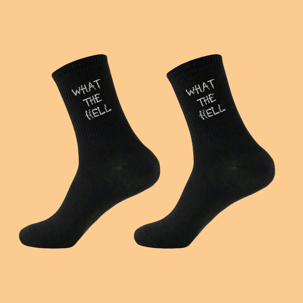 5/10/20 Pairs Men's Crew Socks, English Letter Design, Unique, Comfortable, Breathable, Moisture-Wicking