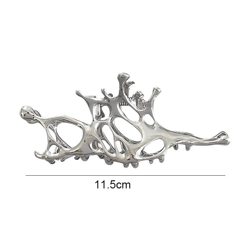 Chrome Liquid Hair Claw Clip