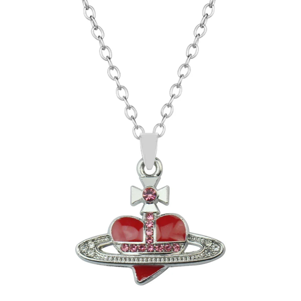 Saturn Heart Diamond Earrings
