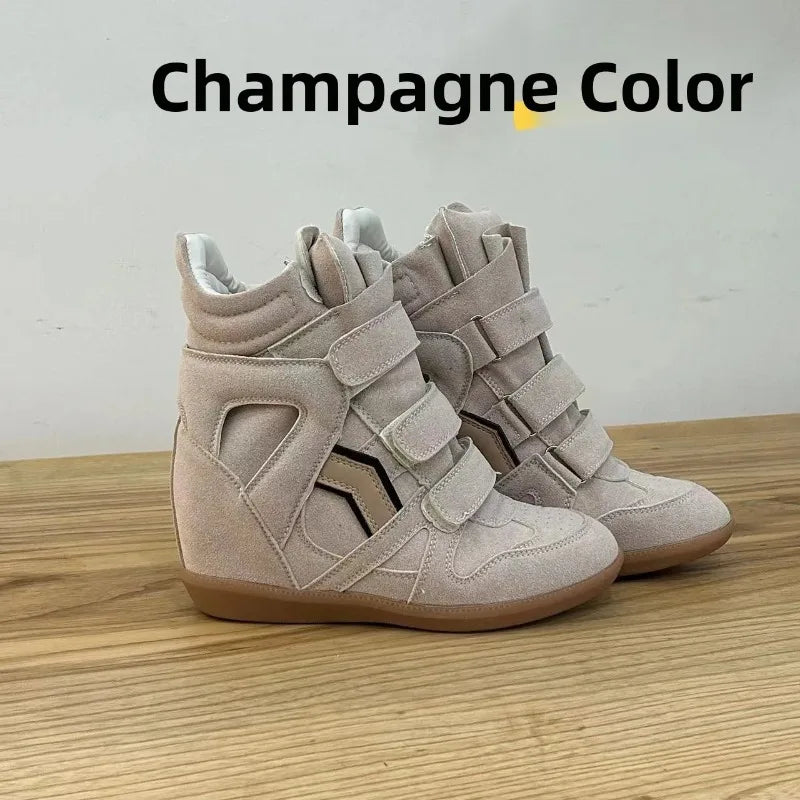 Genuine Leather Marant Wedge Heel Sneakers
