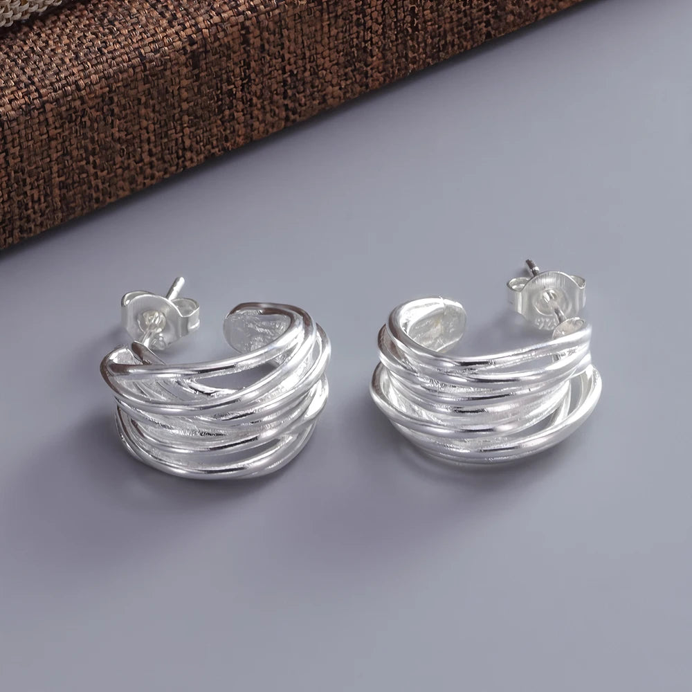 925 Sterling Silver Star Moon Earrings