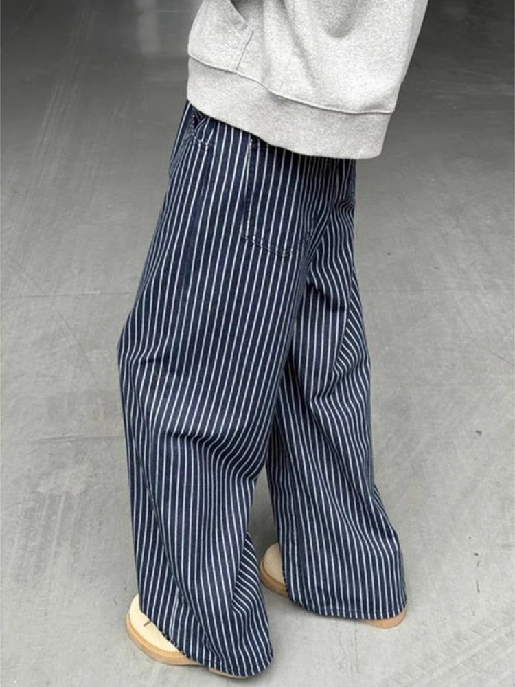 Vintage Blue Striped Jeans