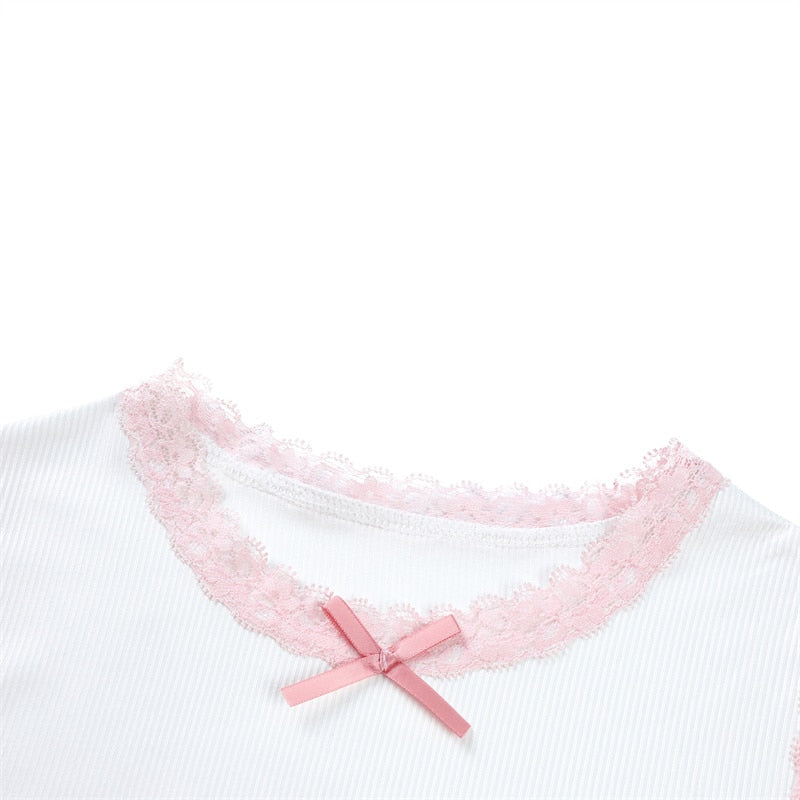 Kiss My Ass Lace Trim Top