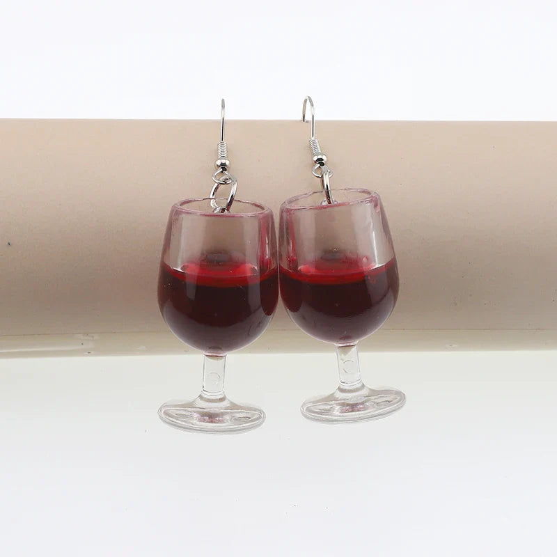 Red Wine Glass Earrings