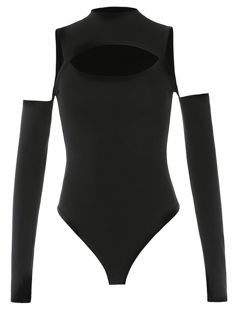 Off Shoulder Open Chest Bodysuit