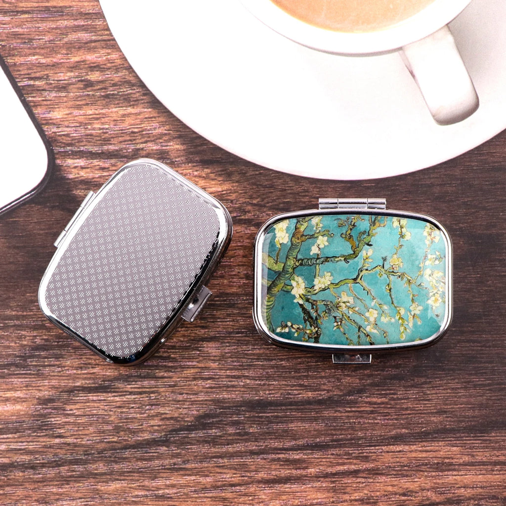 Oil Painting Cherry Blossom Pill Boxes