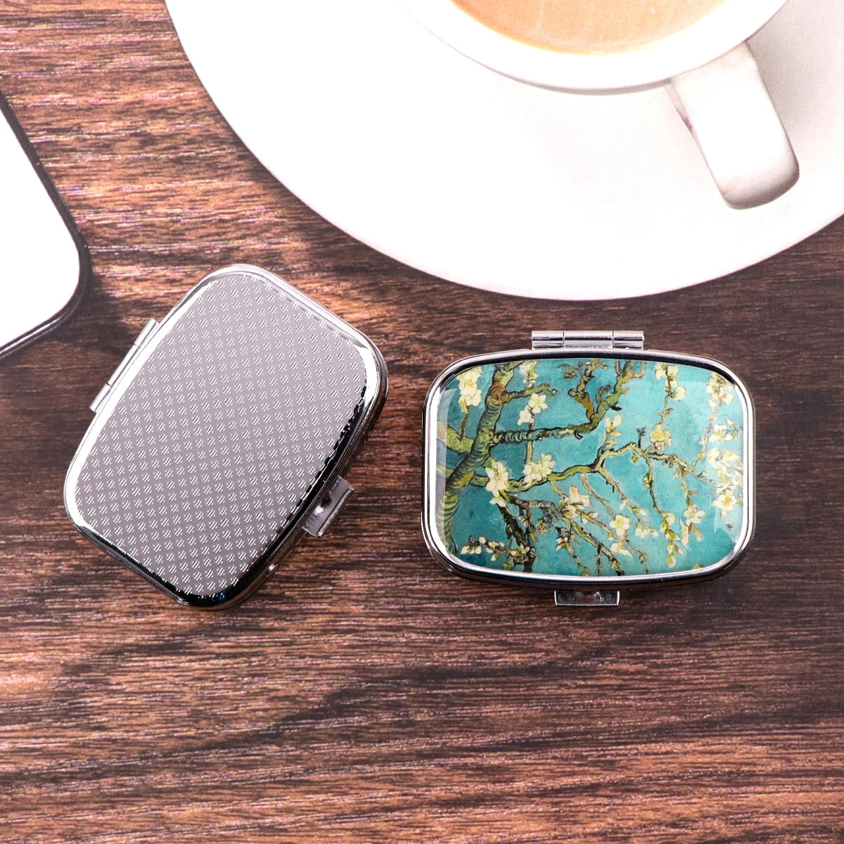 Oil Painting Cherry Blossom Pill Boxes
