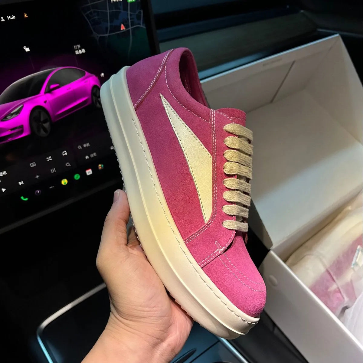 Cow Suede Leather Low Top Owens Sneakers