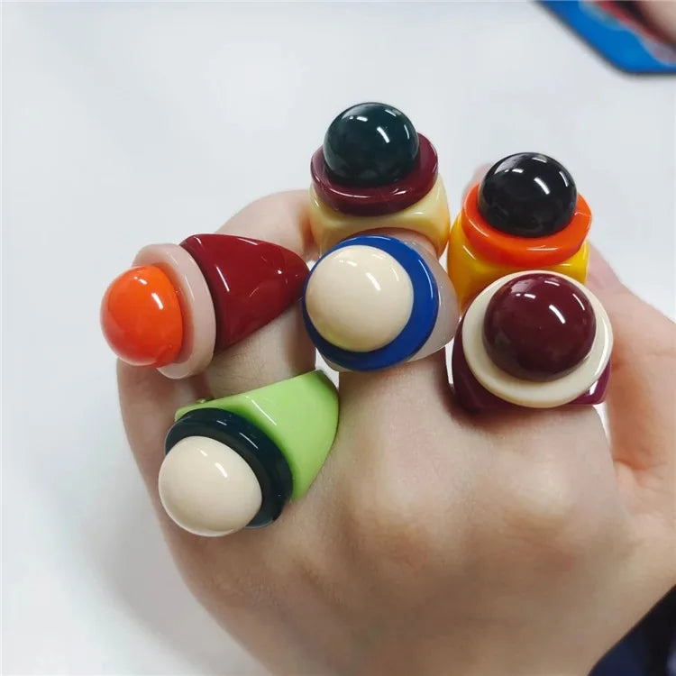 Bubble Round Acrylic Rings