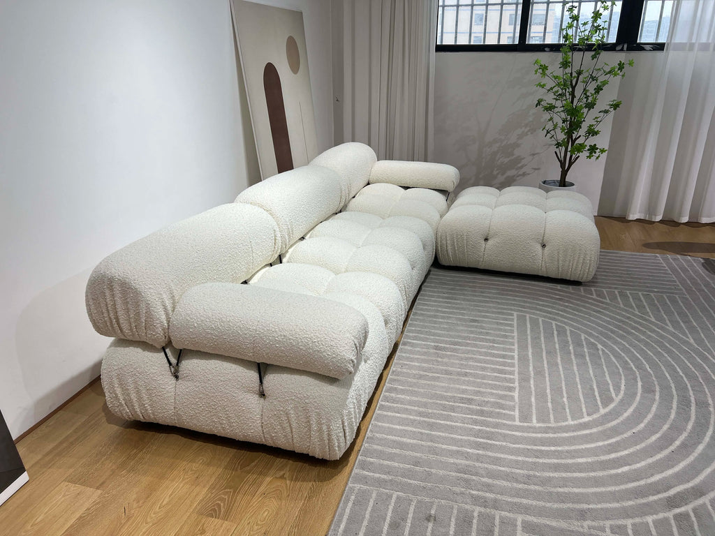 Modern Tufted L-Shaped Mario Bellini Sofa