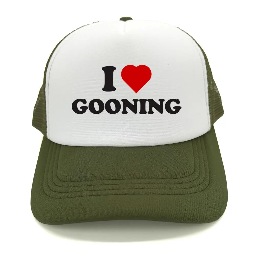 I Love Gooning Baseball Caps