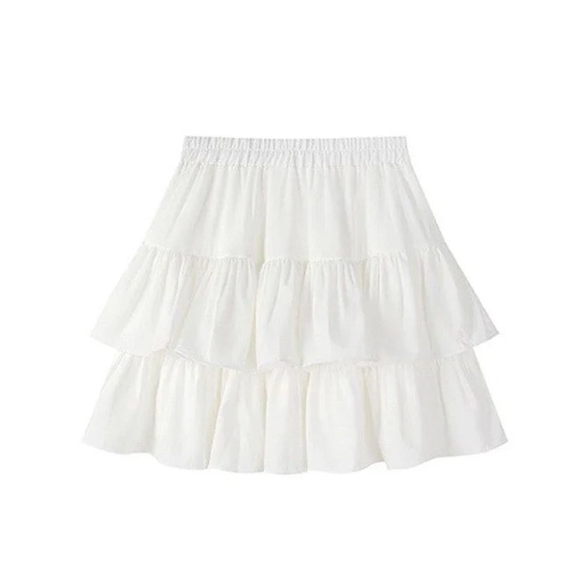 Double Pleated Ruffled Skirt