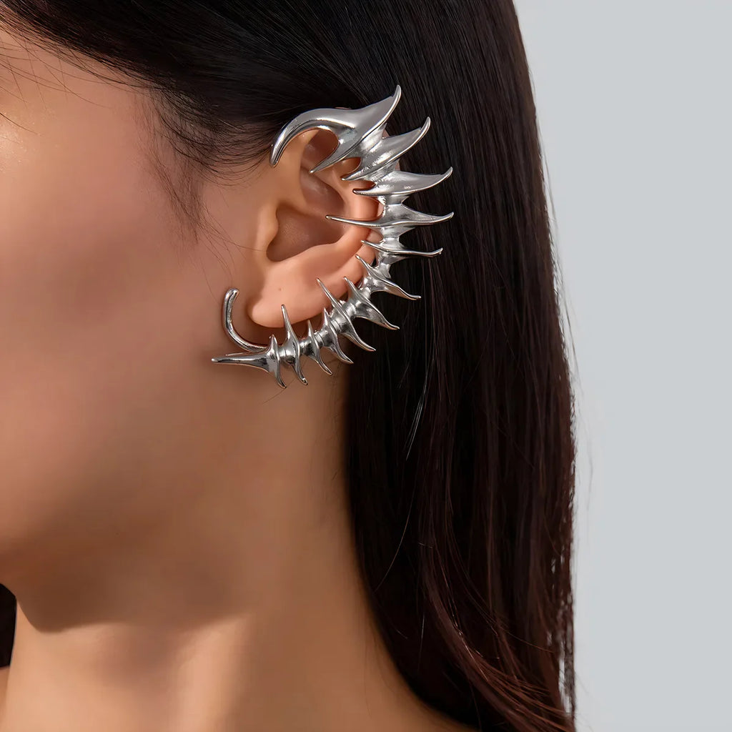 Silver Spine Bone Ear Clip