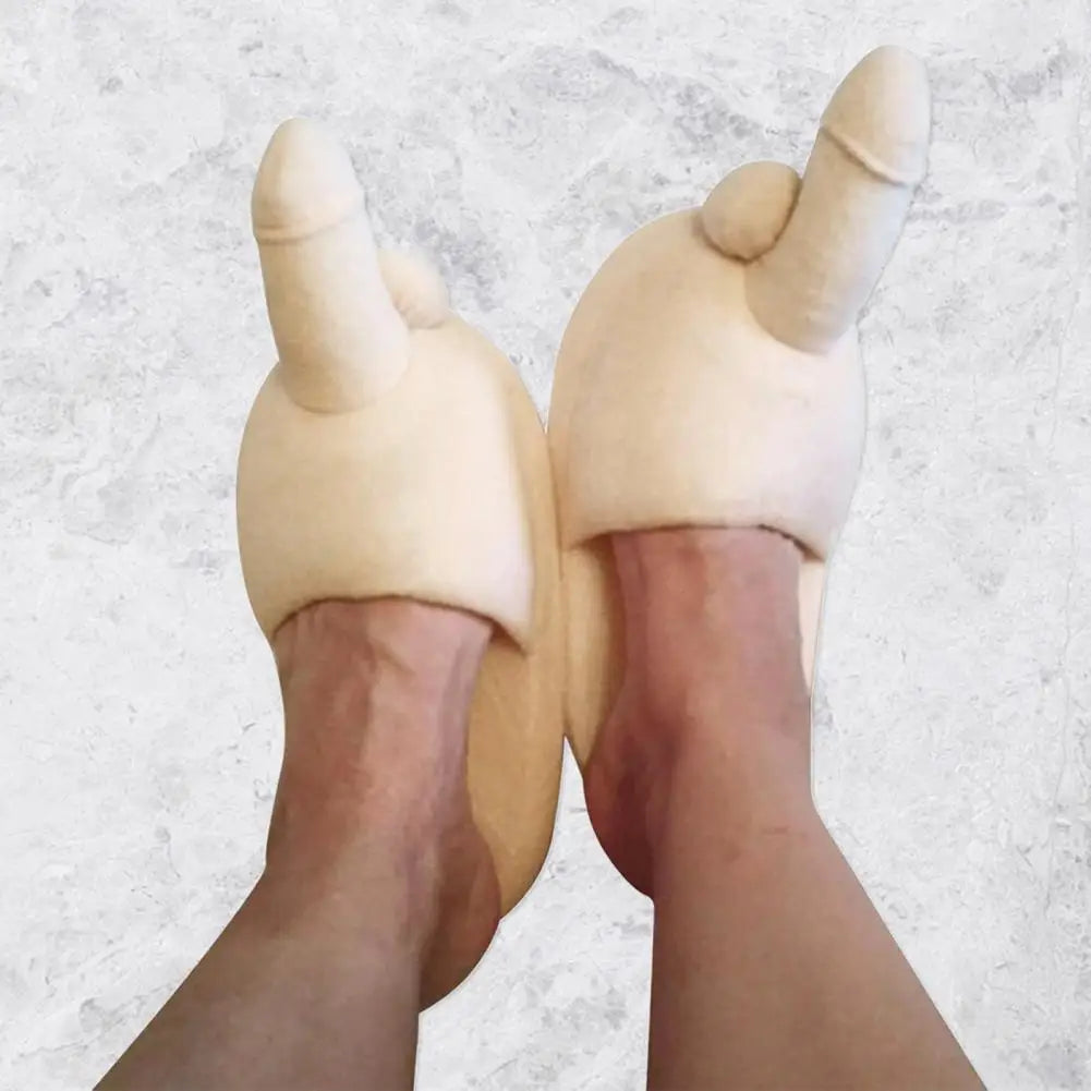 Pee Pee Plush Flat Slippers