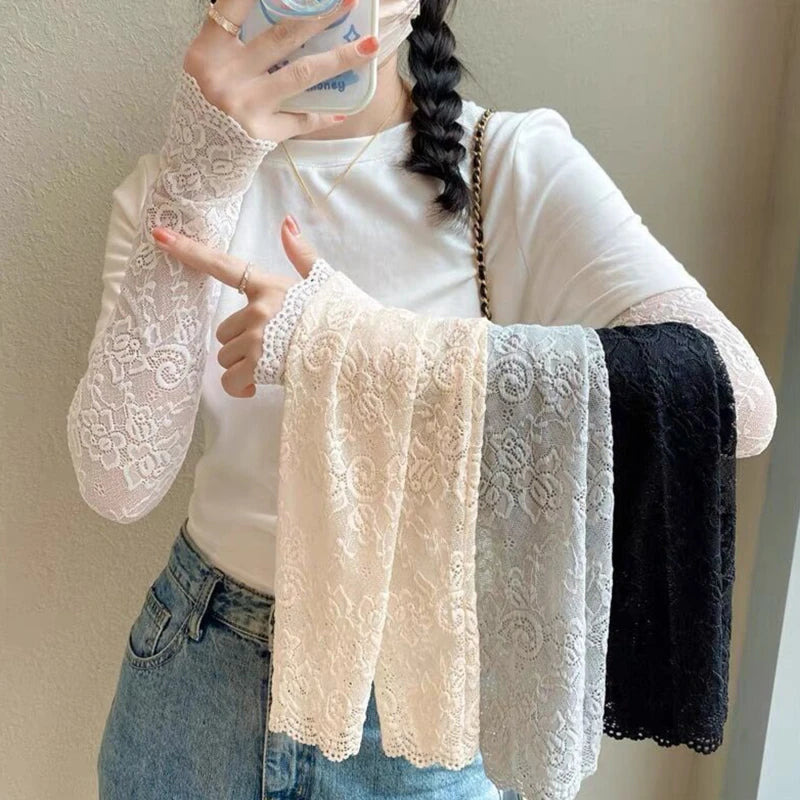 Ice Silk Lace Arm Sleeve