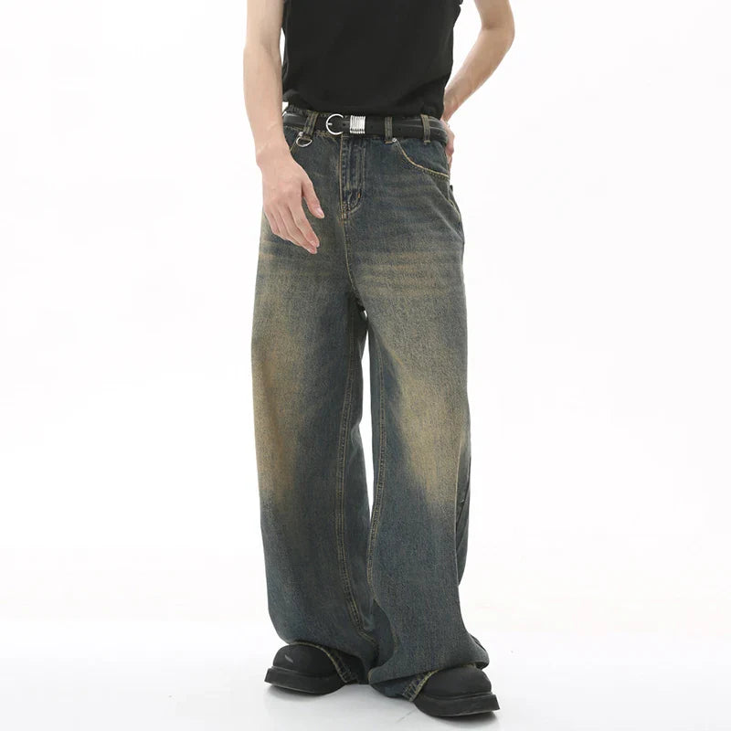Wide Leg Washed Denim