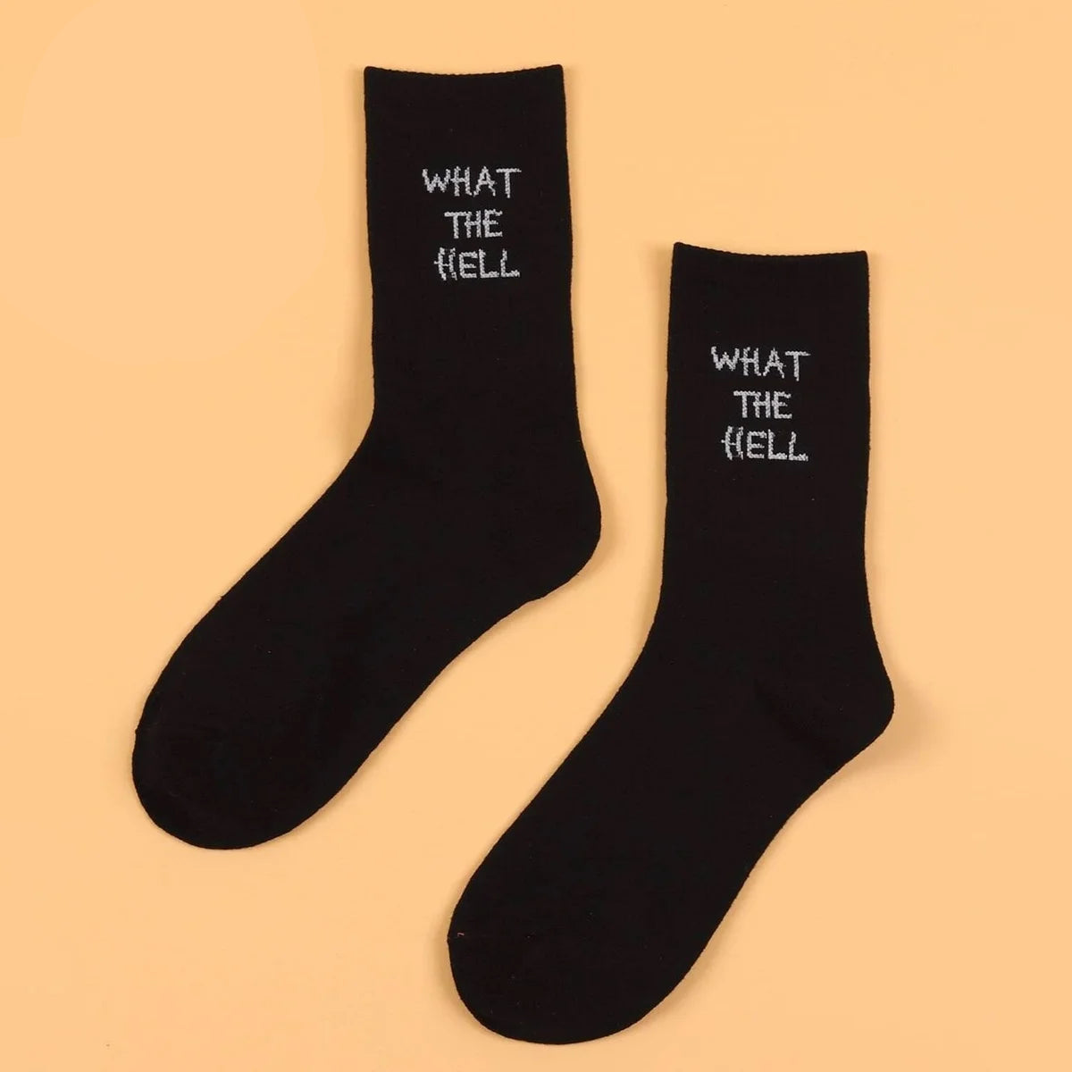 5/10/20 Pairs Men's Crew Socks, English Letter Design, Unique, Comfortable, Breathable, Moisture-Wicking