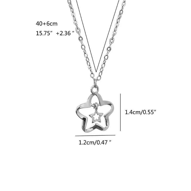 Hollow Out Star Pendant Necklace
