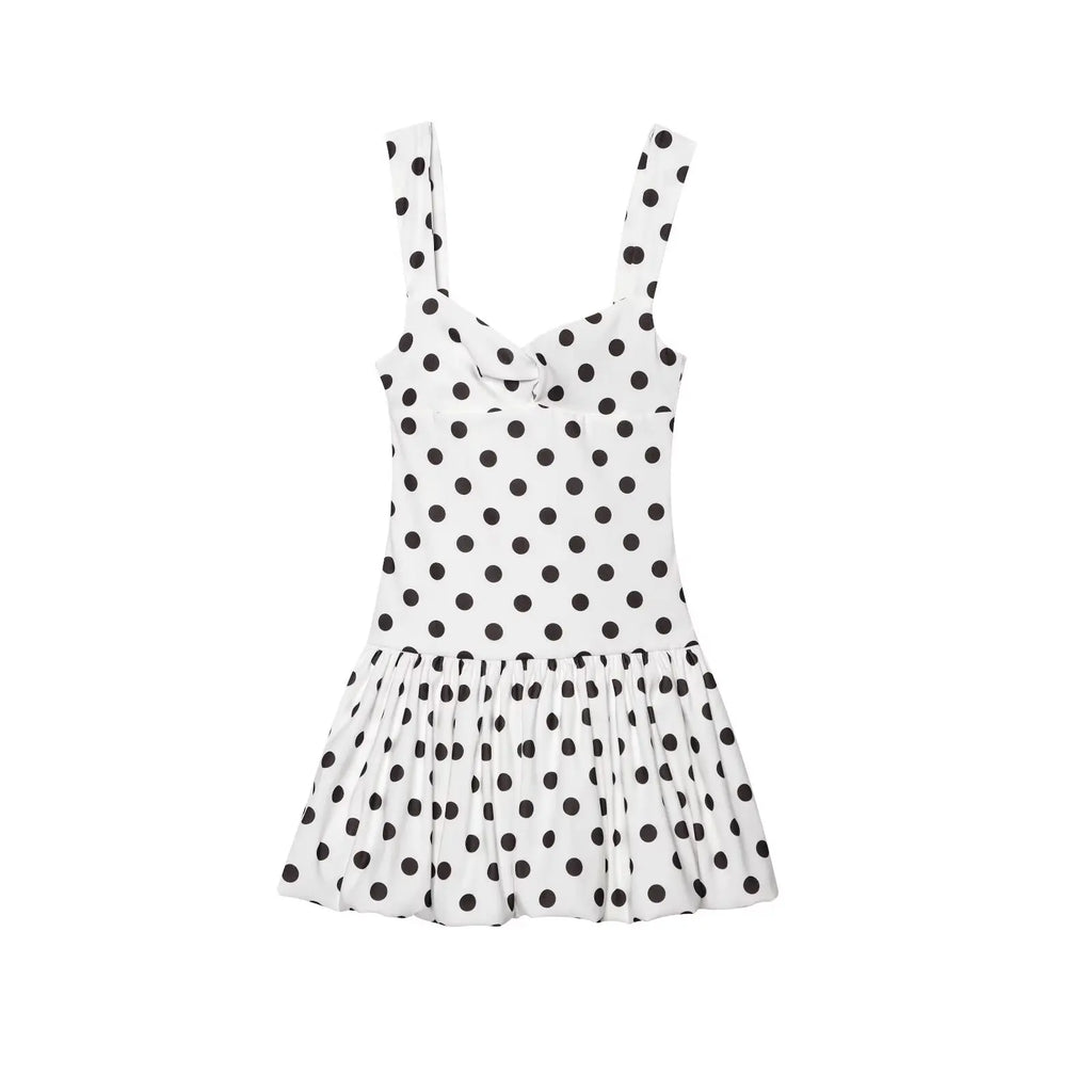 Low Cut Slim Polka Dot Dress